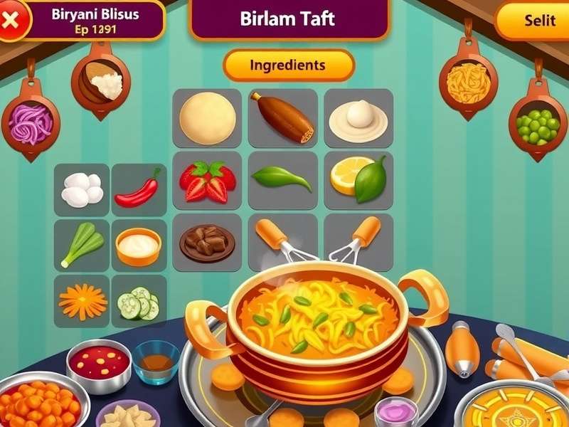 Biryani Bliss Haven community event showing players sharing recipes