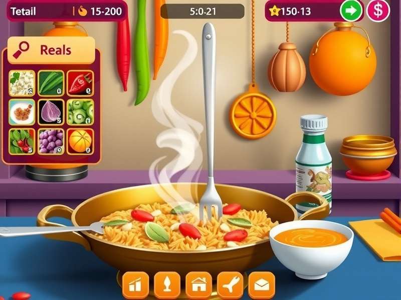 Biryani Bliss Haven gameplay showing ingredient selection and cooking process